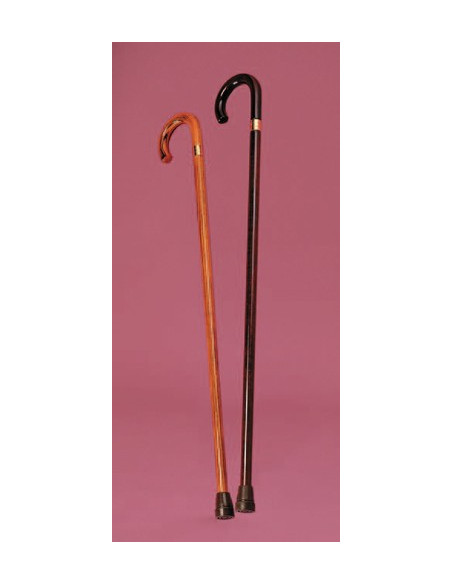 Canne en bois avec poignée en forme de crosse