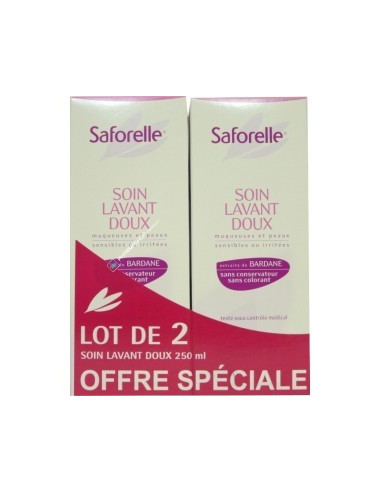 SAFORELLE SOIN LAVANT DOUX 2X500 ml + ECHANTILLON DE LINGETTE ET LIVRE OFFERT - Saforelle  