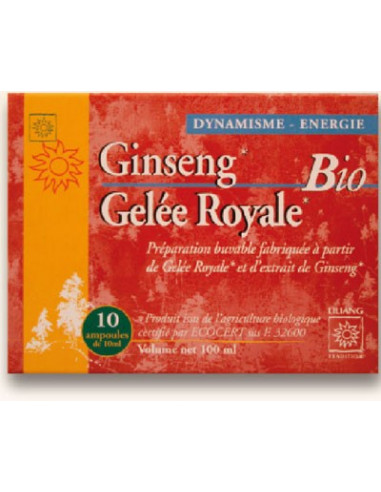 Dayang Ampoule Ginseng-Gelée Royale Bio - Boîte de 10x10 ml