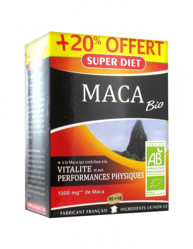 Super Diet Maca 1000mg Bio 20% Offert 108 Comprimés 
