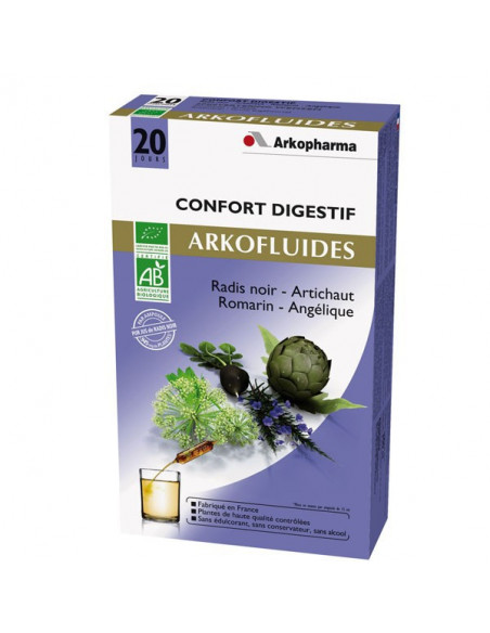 ARKOFLUIDE DIGESTION - 20 ampoules Bio Certifié AB 