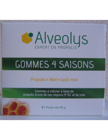Alvéolys Gommes 4 Saisons Propolis de Bretagne Miel goût Miel 40gr