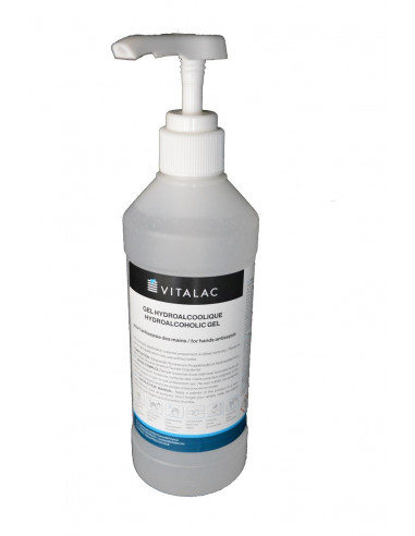Gel hydroalcoolique Vitalac 500ml flacon pompe